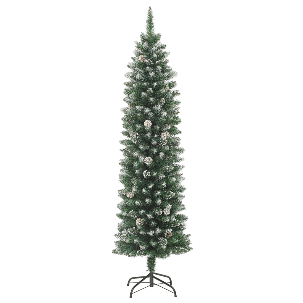 Albero di Natale Artificiale Sottile con Base 210 cm PVC 345167