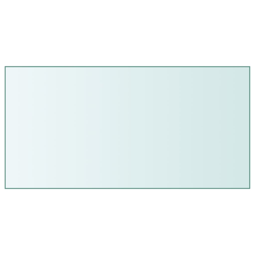 Piano Tavolo Trasparente 50x100 cm Vetro Temperato