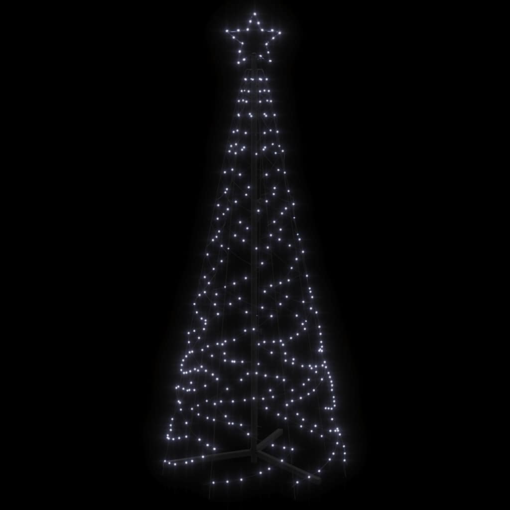 Albero di Natale a Cono Bianco Freddo 200 LED 70x180 cm 343502