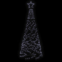 Albero di Natale a Cono Bianco Freddo 200 LED 70x180 cm 343502