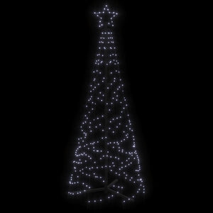 Albero di Natale a Cono Bianco Freddo 200 LED 70x180 cm 343502