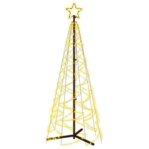 Albero di Natale a Cono Bianco Caldo 200 LED 70x180 cm 343505