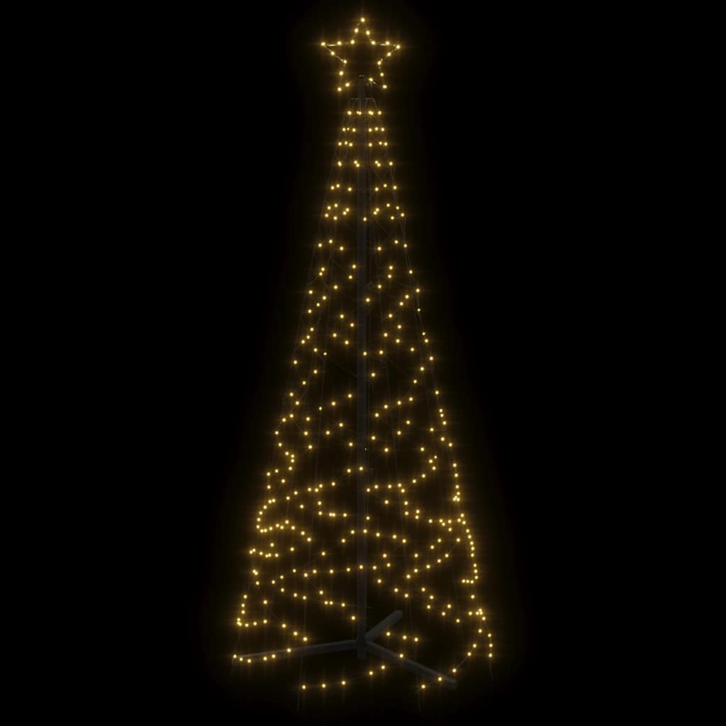 Albero di Natale a Cono Bianco Caldo 200 LED 70x180 cm 343505