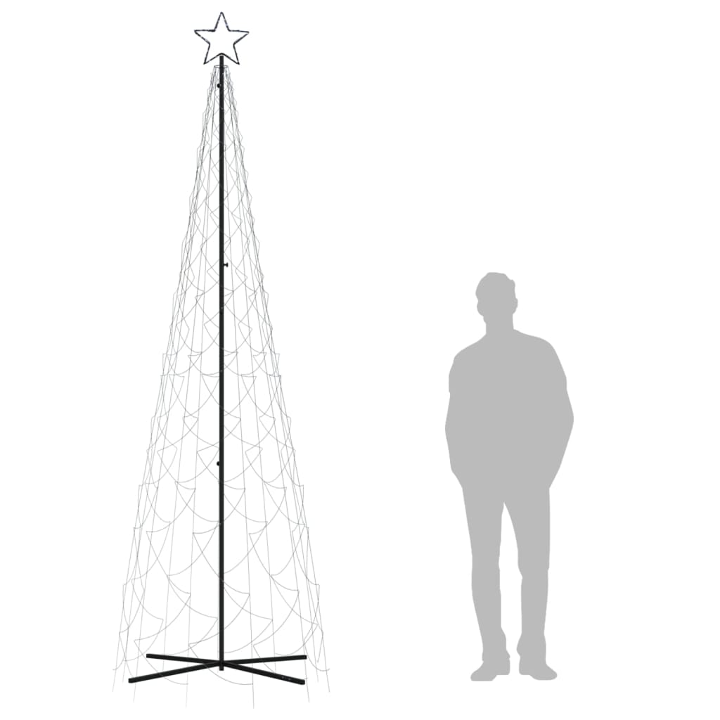 Albero di Natale a Cono Bianco Freddo 500 LED 100x300 cm 343506