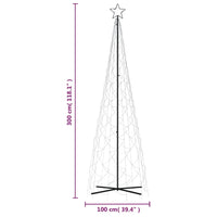 Albero di Natale a Cono Bianco Freddo 500 LED 100x300 cm 343506