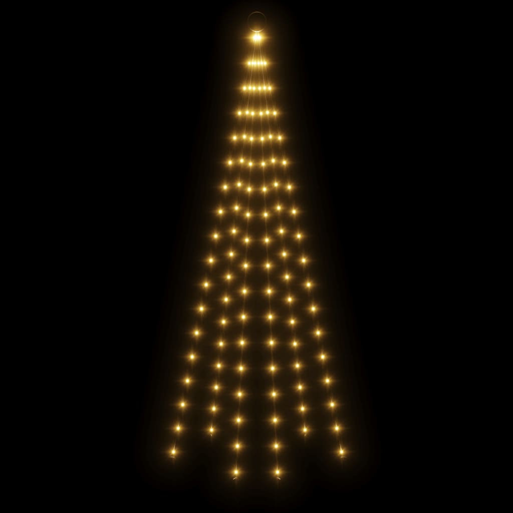 Albero di Natale Pennone Bianco Caldo 108 LED 180 cm 343518