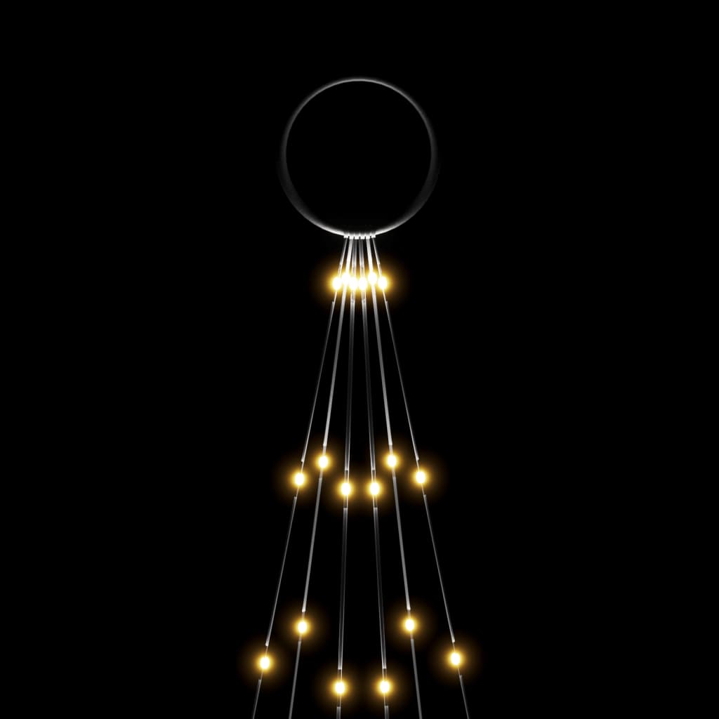 Albero di Natale Pennone Bianco Caldo 108 LED 180 cm 343518