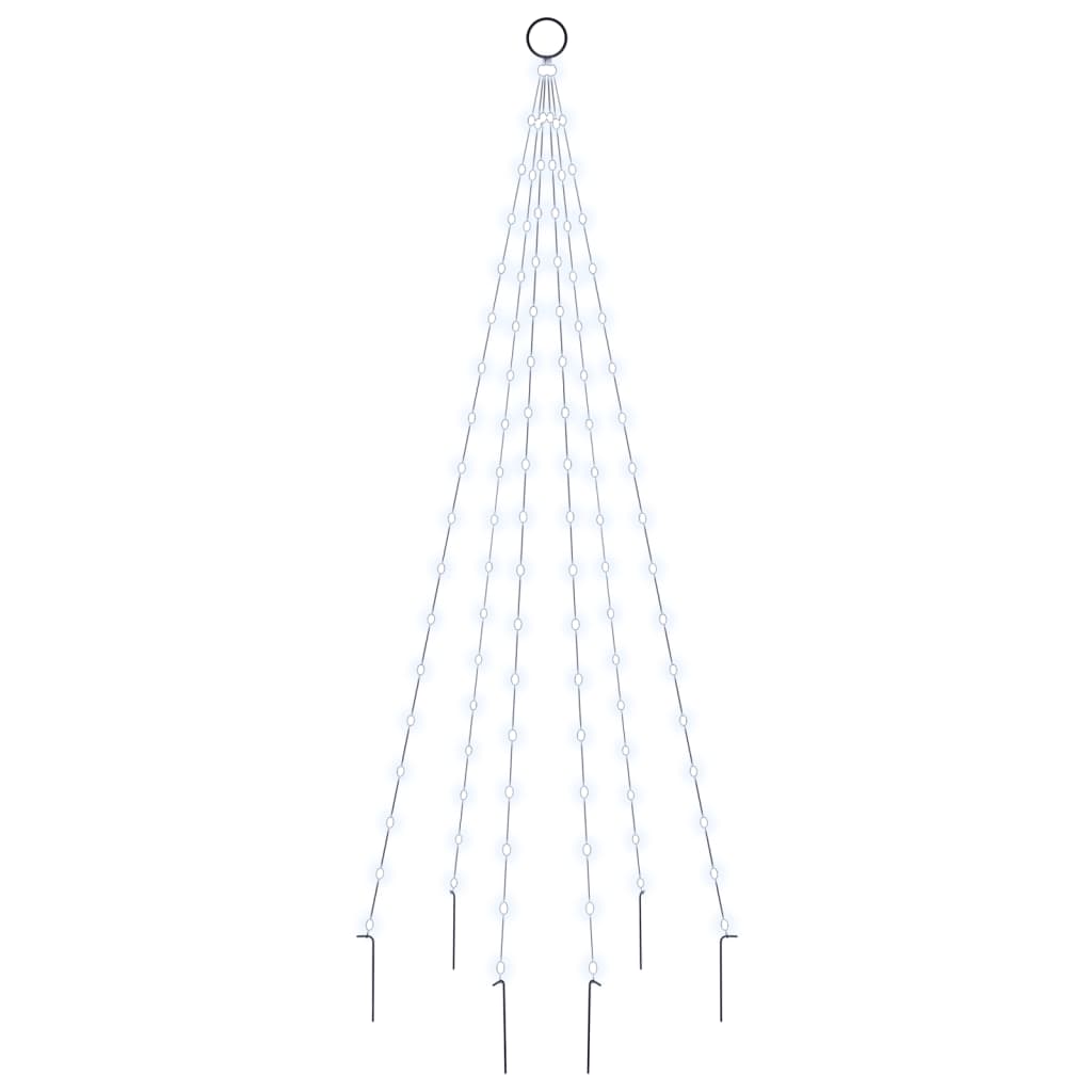Albero di Natale Pennone Bianco Freddo 108 LED 180 cm 343519