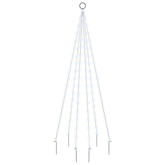 Albero di Natale Pennone Bianco Freddo 108 LED 180 cm 343519