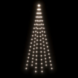 Albero di Natale Pennone Bianco Freddo 108 LED 180 cm