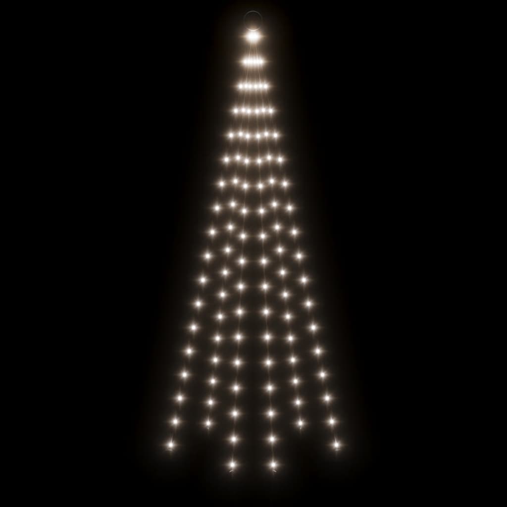 Albero di Natale Pennone Bianco Freddo 108 LED 180 cm 343519
