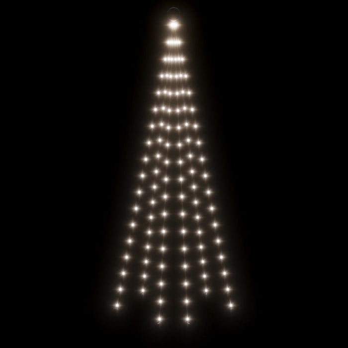 Albero di Natale Pennone Bianco Freddo 108 LED 180 cm 343519
