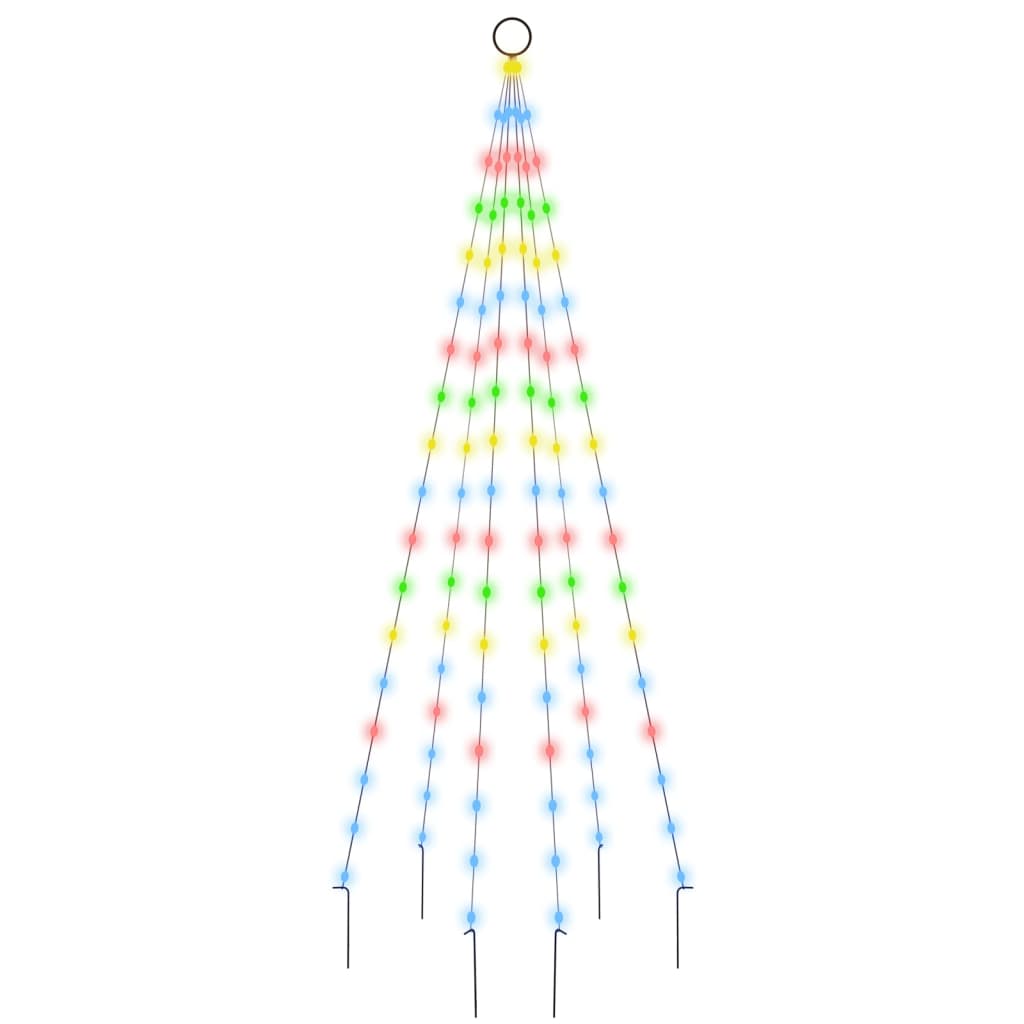 Albero di Natale Pennone Colorato 108 LED 180 cm 343521