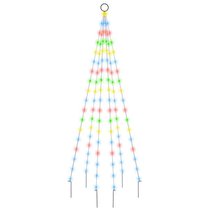 Albero di Natale Pennone Colorato 108 LED 180 cm 343521