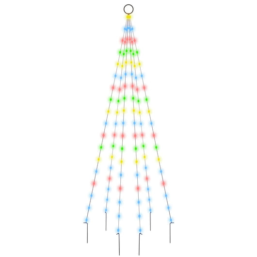 Albero di Natale Pennone Colorato 108 LED 180 cm 343521