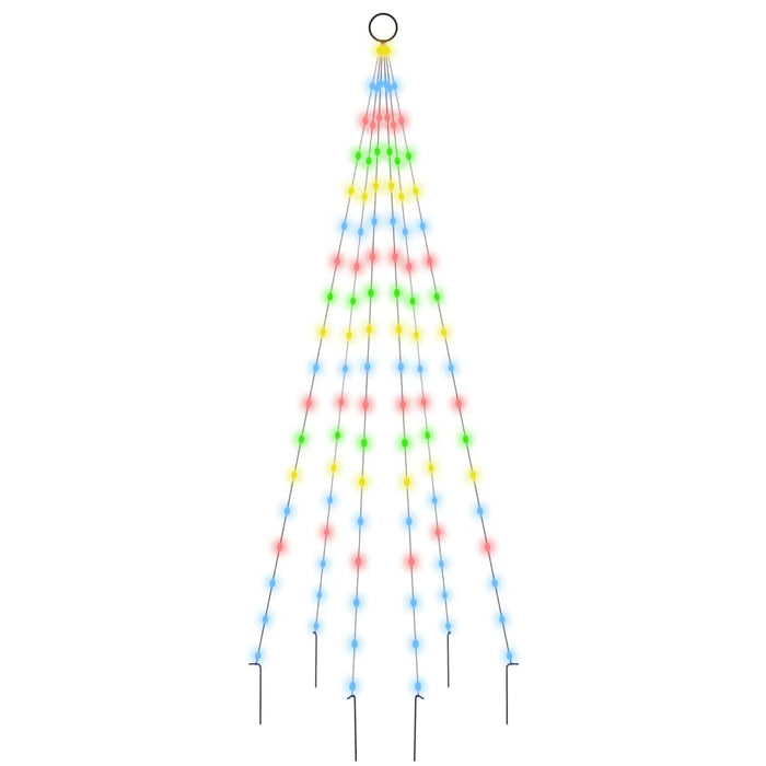 Albero di Natale Pennone Colorato 108 LED 180 cm 343521