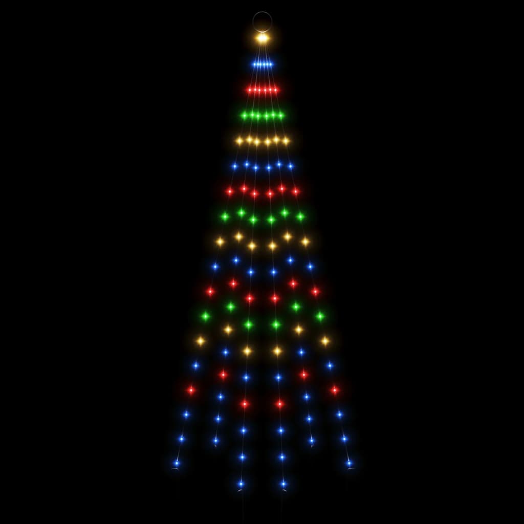 Albero di Natale Pennone Colorato 108 LED 180 cm 343521