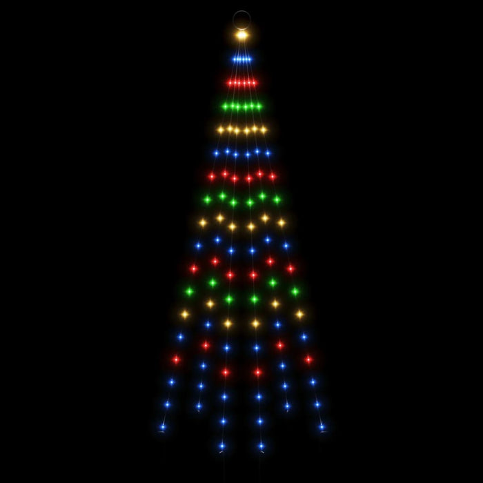 Albero di Natale Pennone Colorato 108 LED 180 cm 343521