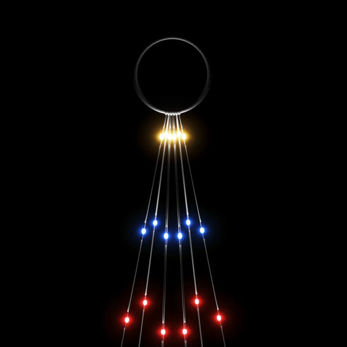 Albero di Natale Pennone Colorato 108 LED 180 cm 343521