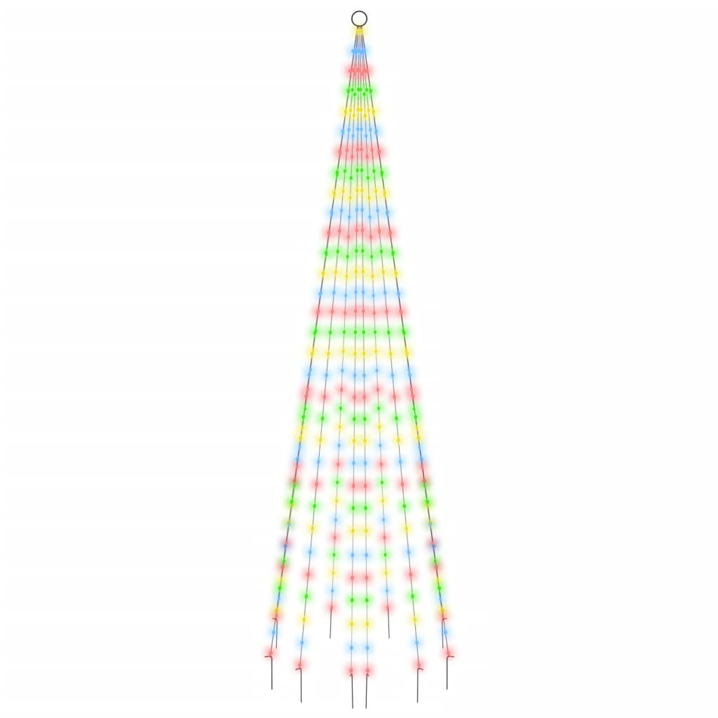 Albero di Natale Pennone Colorato 310 LED 300 cm 343525