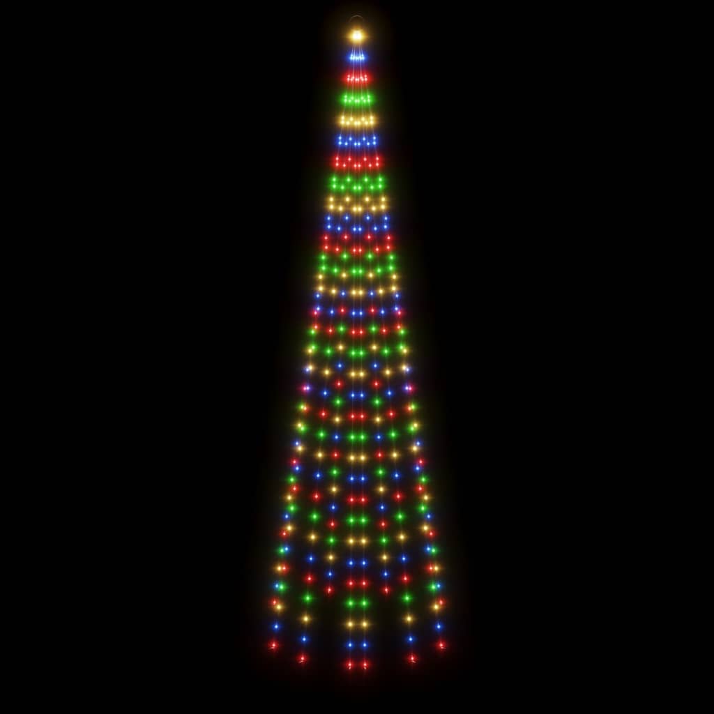 Albero di Natale Pennone Colorato 310 LED 300 cm 343525
