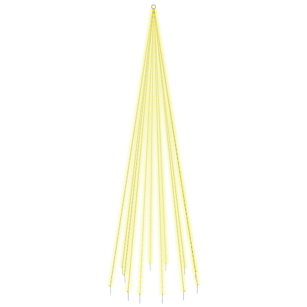 Albero di Natale Pennone Bianco Caldo 732 LED 500 cm 343526