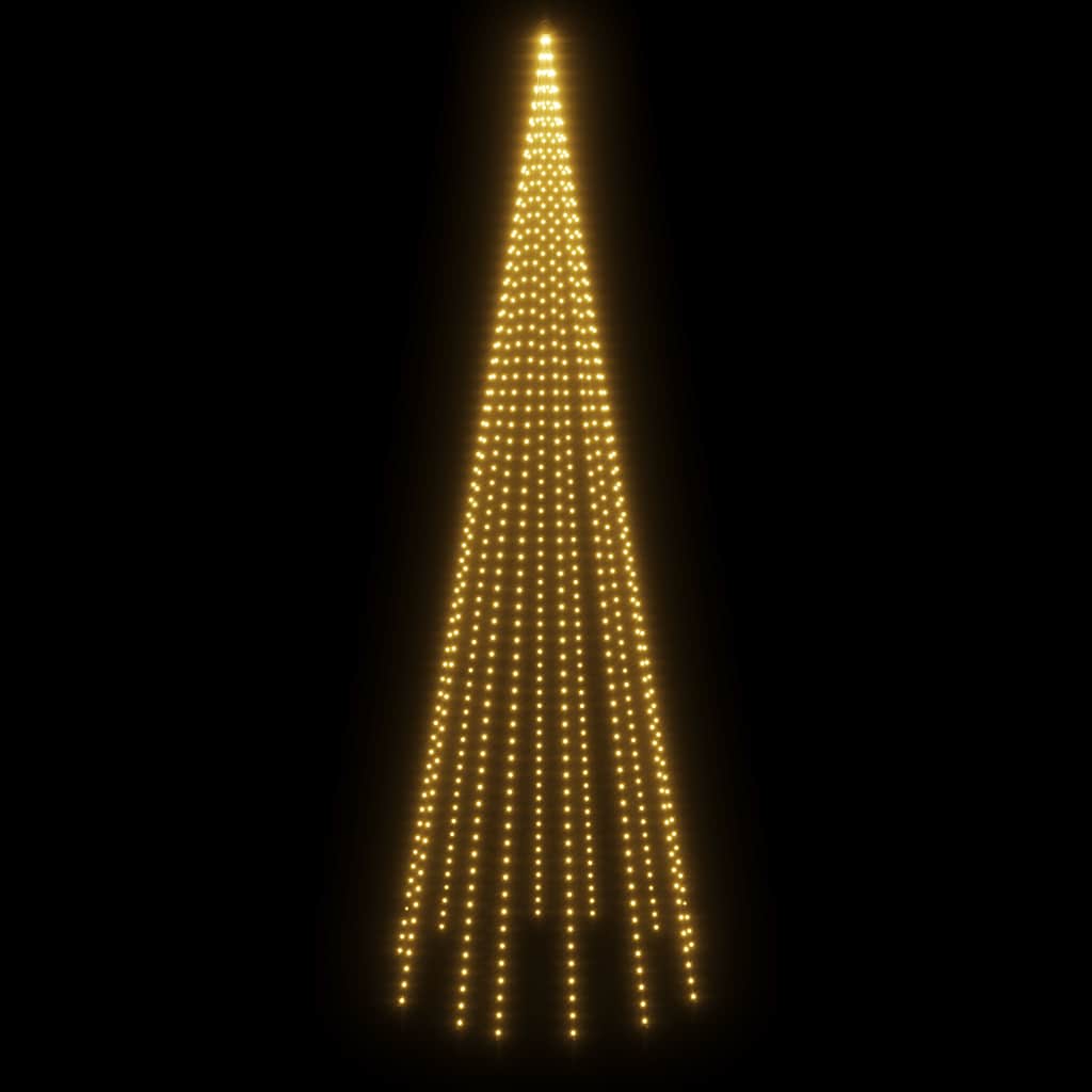 Albero di Natale Pennone Bianco Caldo 732 LED 500 cm 343526