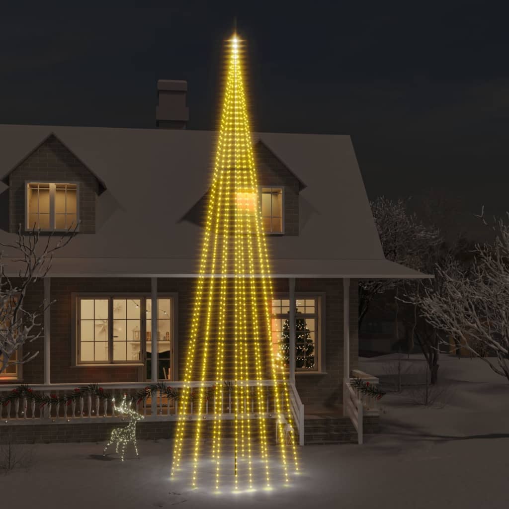 Albero di Natale Pennone Bianco Caldo 1134 LED 800 cm 343530