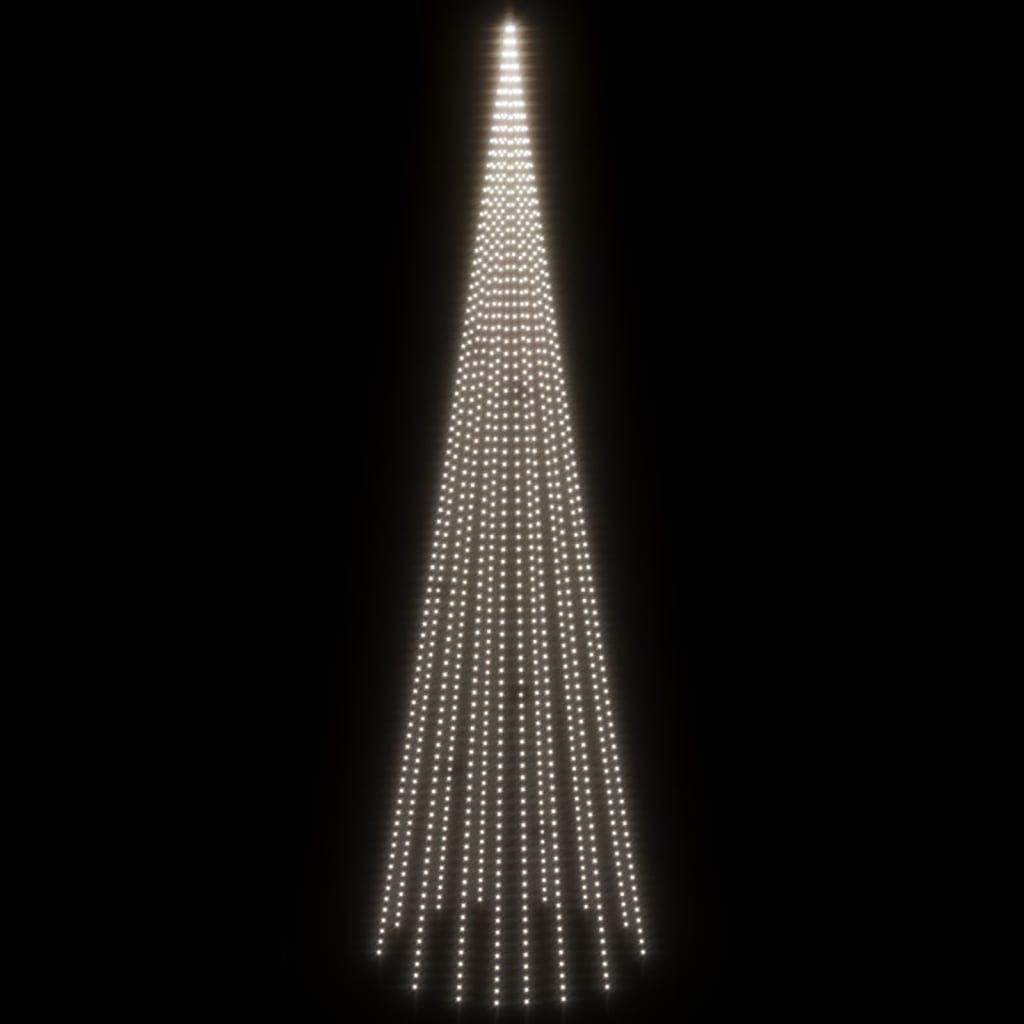 Albero di Natale Pennone Bianco Freddo 1134 LED 800 cm 343531
