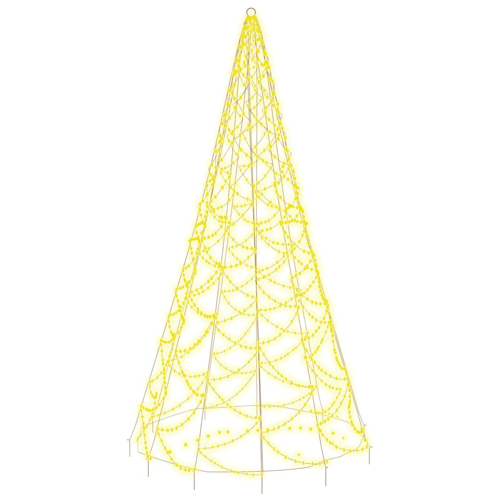 Albero di Natale Pennone Bianco Caldo 500 LED 300 cm 343538