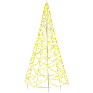 Albero di Natale Pennone Bianco Caldo 500 LED 300 cm 343538