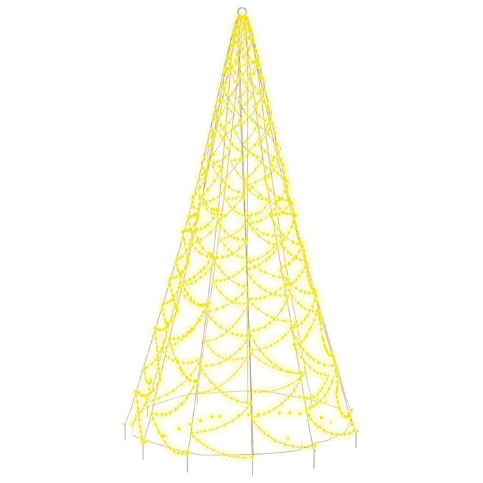 Albero di Natale Pennone Bianco Caldo 500 LED 300 cm 343538