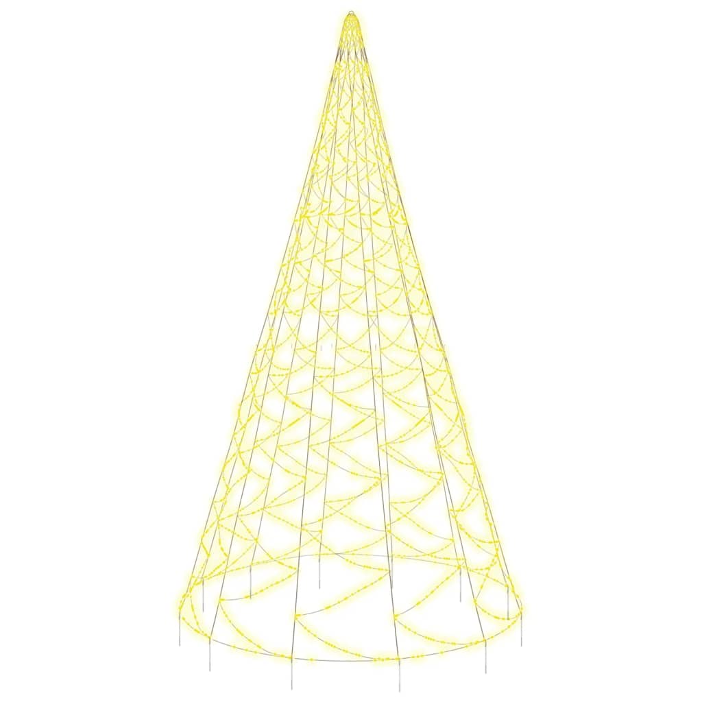 Albero di Natale Pennone Bianco Caldo 1400 LED 500 cm 343542