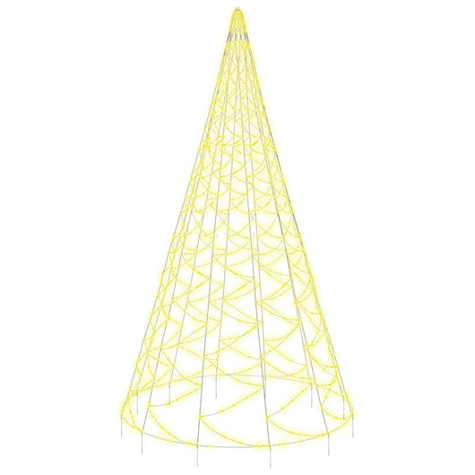 Albero di Natale Pennone Bianco Caldo 1400 LED 500 cm 343542
