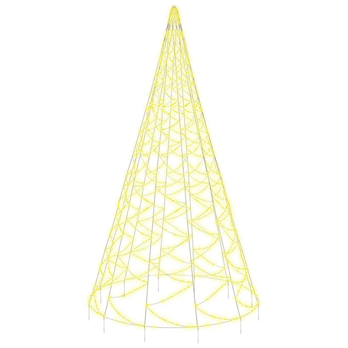 Albero di Natale Pennone Bianco Caldo 1400 LED 500 cm 343542