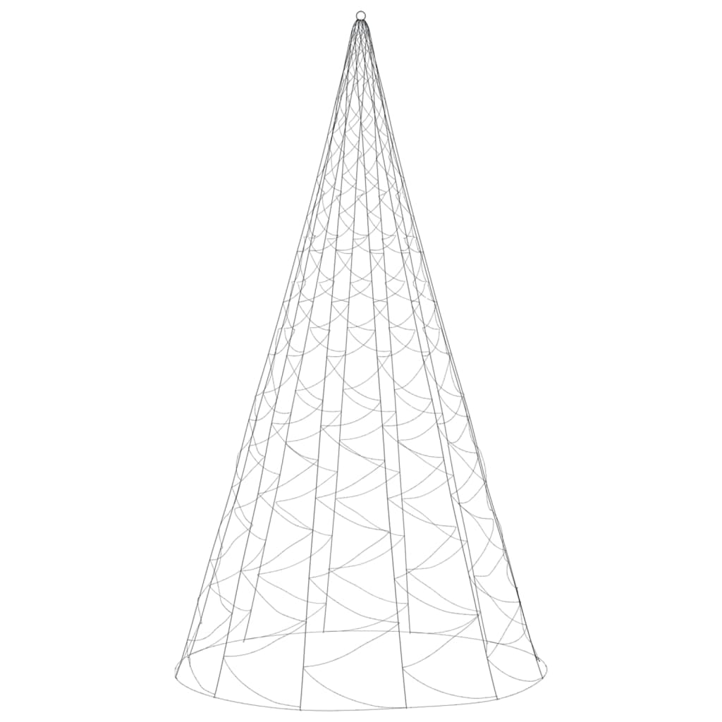 Albero di Natale Pennone Bianco Caldo 1400 LED 500 cm 343542
