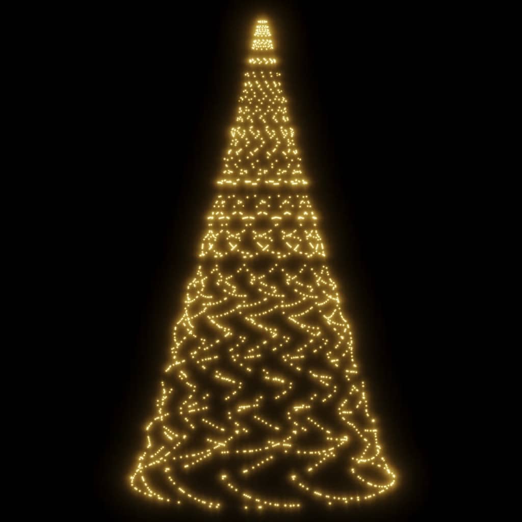 Albero di Natale Pennone Bianco Caldo 1400 LED 500 cm 343542