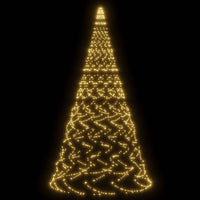 Albero di Natale Pennone Bianco Caldo 1400 LED 500 cm 343542