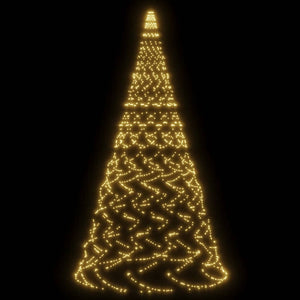 Albero di Natale Pennone Bianco Caldo 1400 LED 500 cm 343542