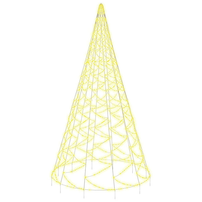 Albero di Natale Pennone Bianco Caldo 3000 LED 800 cm 343546