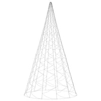 vidaXL Albero di Natale Pennone Bianco Freddo 3000 LED 800 cm