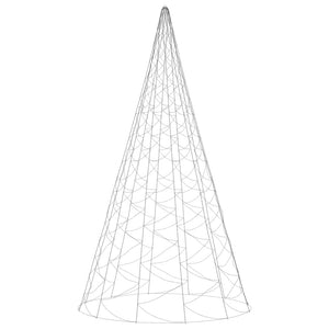 vidaXL Albero di Natale Pennone Bianco Freddo 3000 LED 800 cm