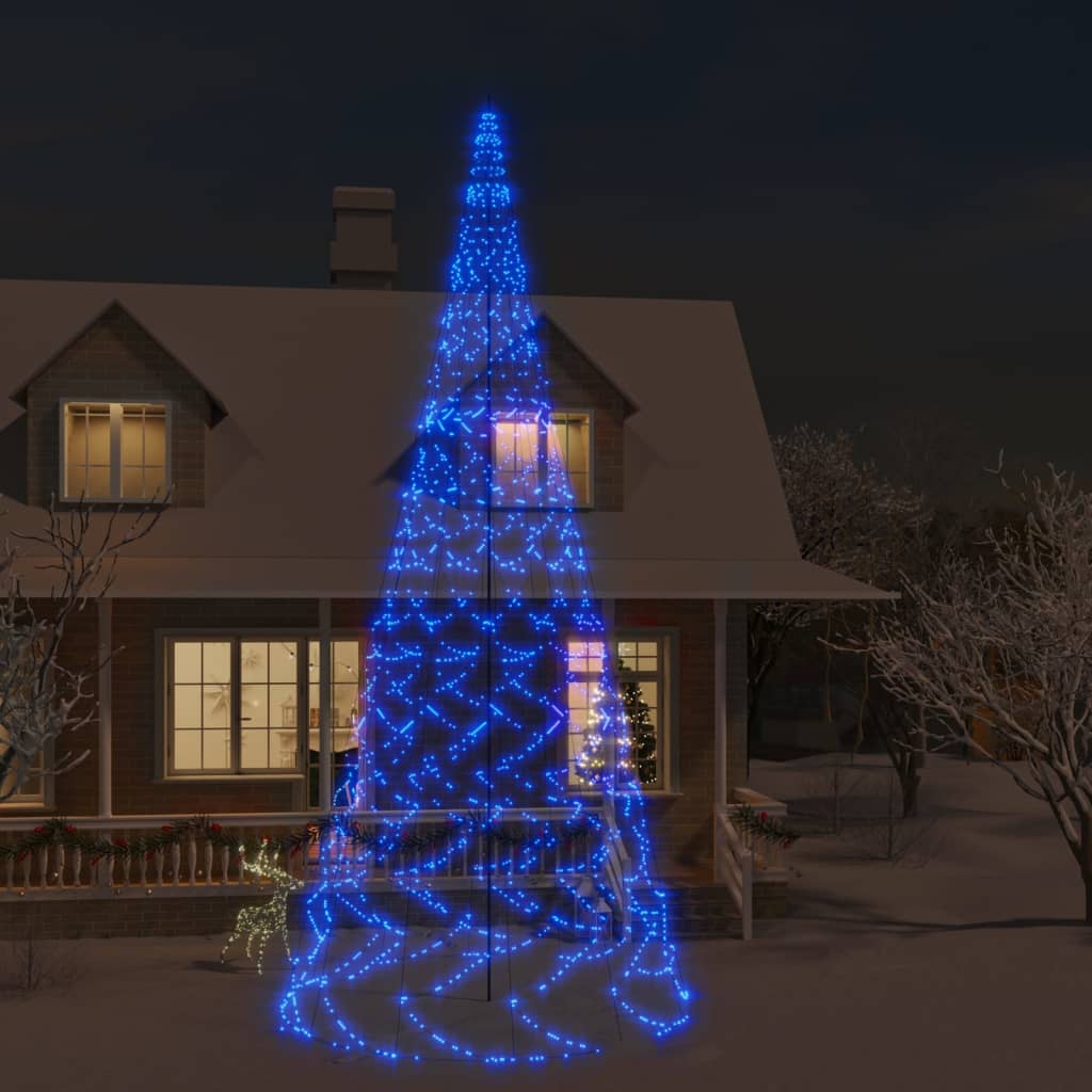 Albero di Natale Pennone Blu 3000 LED 800 cm 343548