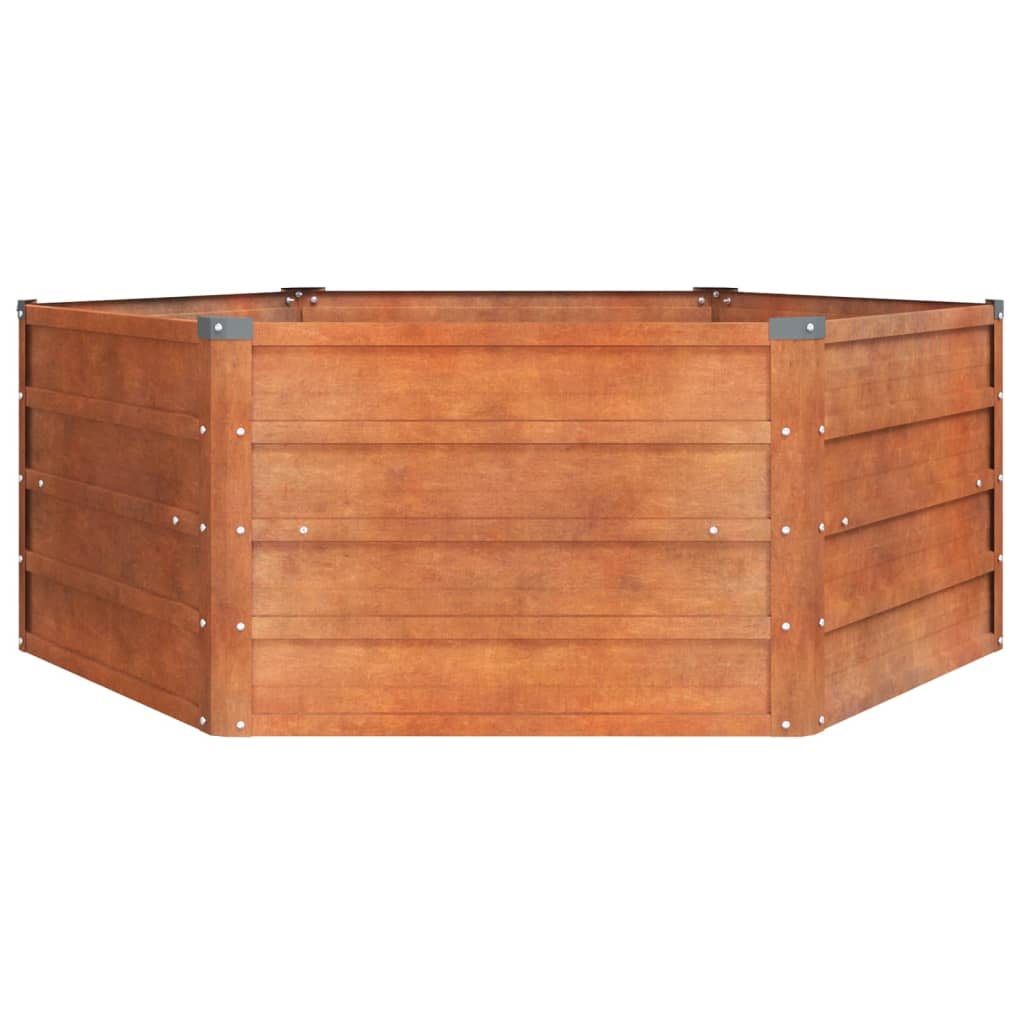 Portavaso per fioriera aiuola rialzata piante fiori terrazza giardino arrugginito 129 x 129 x 45 cm acciaio corten marrone 02_0039860