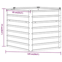 Letto Rialzato da Giardino Ruggine 129x129x77 cm Acciaio Corten