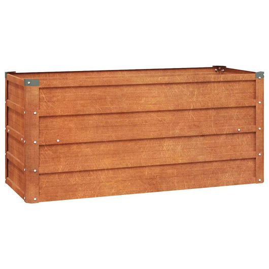 Vassoio per fioriera aiuola rialzata piante fiori terrazza giardino arrugginito 100 x 40 x 45 cm acciaio corten marrone 02_0039858
