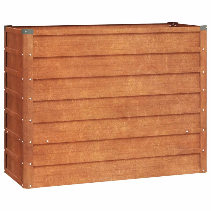Vassoio per fioriera aiuola rialzata piante fiori terrazza giardino arrugginito 100 x 40 x 77 cm acciaio corten marrone 02_0039859
