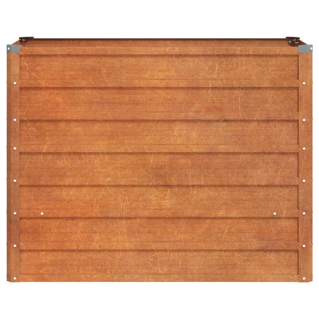 Vassoio per fioriera aiuola rialzata piante fiori terrazza giardino arrugginito 100 x 40 x 77 cm acciaio corten marrone 02_0039859