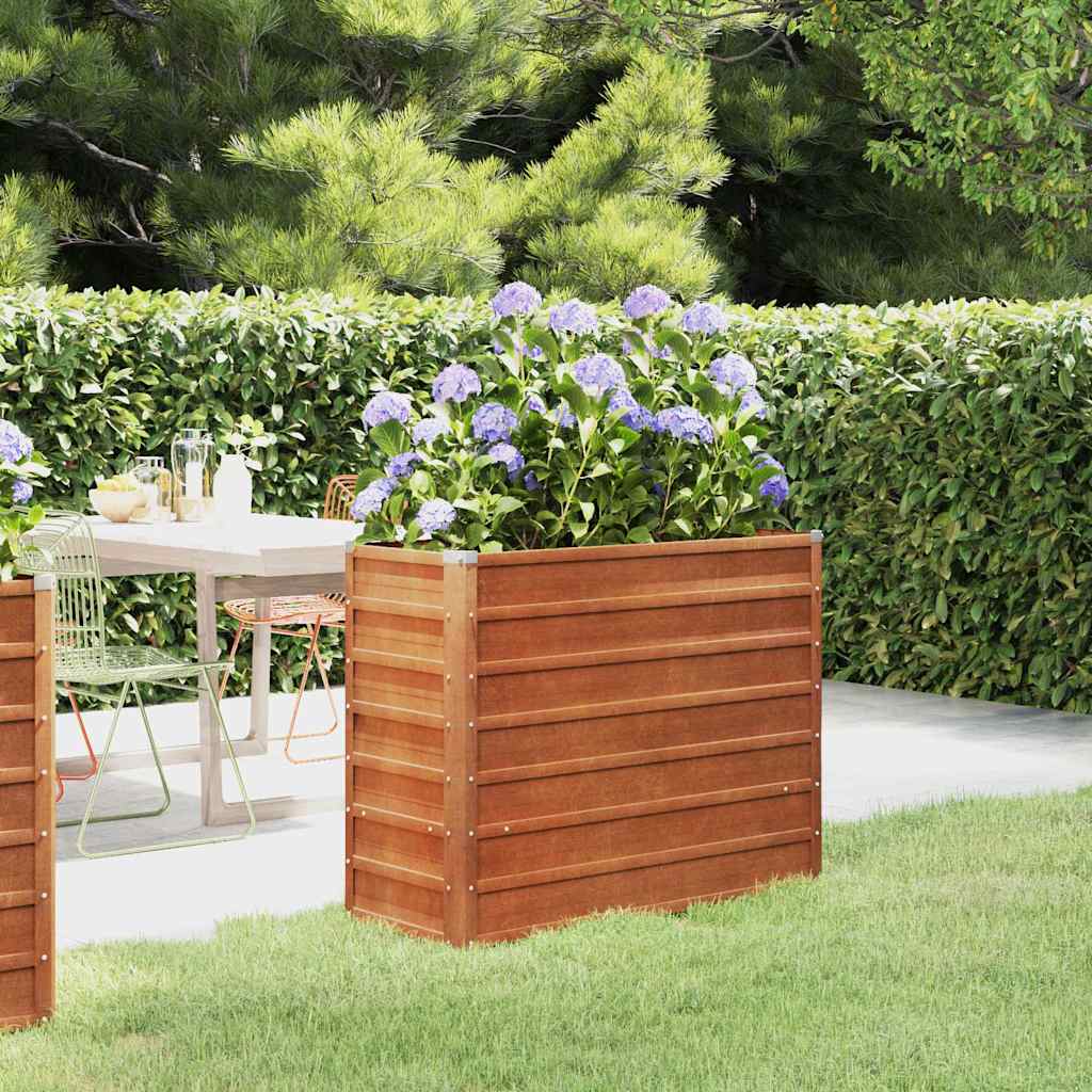 Fioriera da Giardino Grigia 100x40x77 cm Acciaio Corten cod mxl 48385