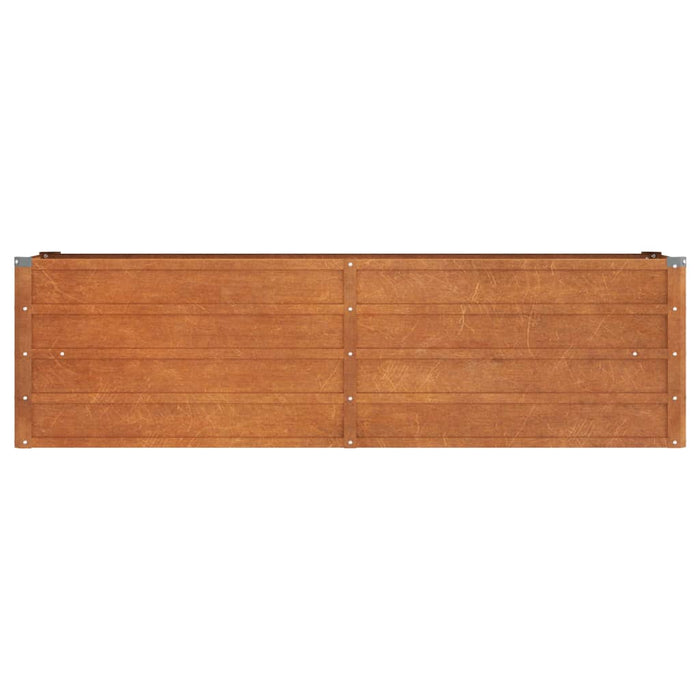 Vassoio per fioriera aiuola rialzata piante fiori terrazza giardino arrugginito 160 x 40 x 45 cm acciaio corten marrone 02_0039862